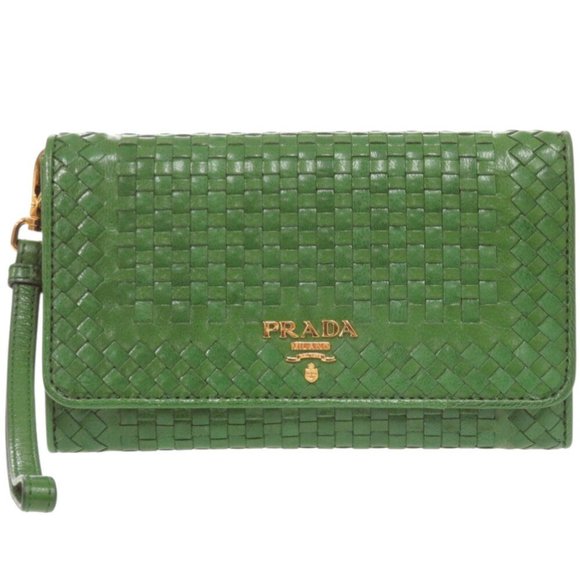 PRADA Green Leather Wallet - Picture 1 of 10